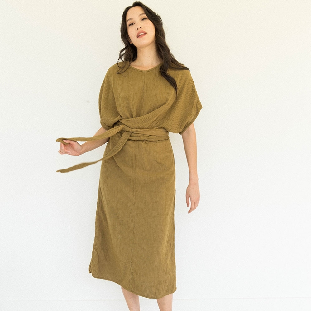 Suunday Dolman Dress in Tapenade